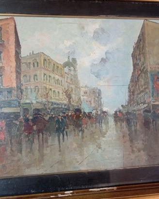 Olio su tavola Romolo leone