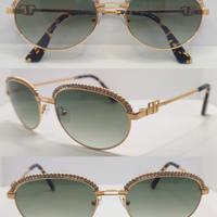 TIFFANY occhiale sole NEW vintage Strass oro gold