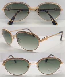 TIFFANY occhiale sole NEW vintage Strass oro gold