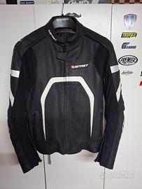 giubbotto moto in pelle traforata