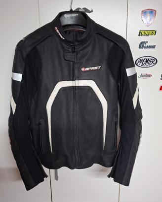 giubbotto moto in pelle traforata