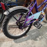 Bicicletta per bambini con adesivi Winx 5/6 anni