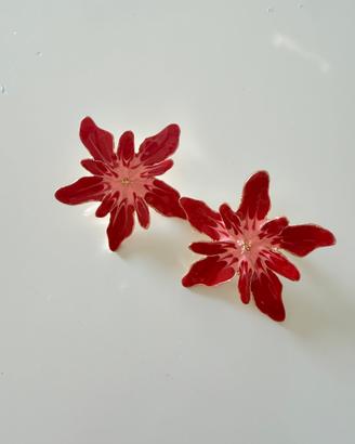 Orecchini bigiotteria fiore grande