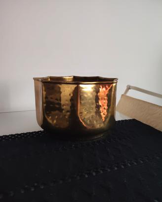 Cachepot portavaso vintage di ottone 