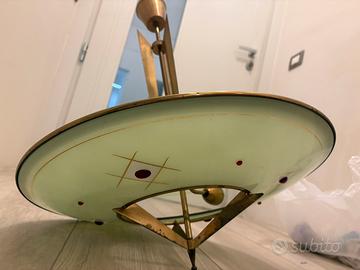 Lampadario vintage Arredoluce vetro e ottone