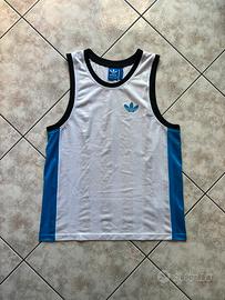 Canotta Adidas bianca e blu L