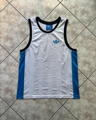 Canotta Adidas bianca e blu L