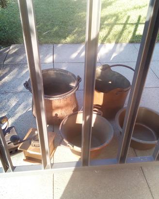 Stock pentole rame -ferro -macinino