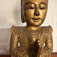 Scultura votiva budhista in legno