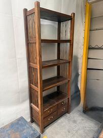Libreria scaffale in legno massello stile rustico