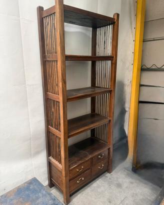Libreria scaffale in legno massello stile rustico