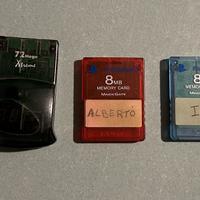 3 Memory Card PS2 - Rossa Blu