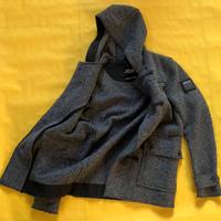 Cappotto Montgomery Replay grigio con cappuccio.