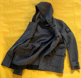 Cappotto Montgomery Replay grigio con cappuccio.