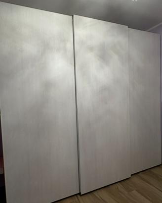 Armadio 3/4 ante scorrevoli legno bianco