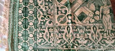 Coperta matrimoniale vintage in velluto di seta