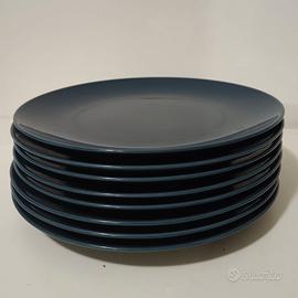 Set 8 piatti piani Ikea colore blue díametro 27cm