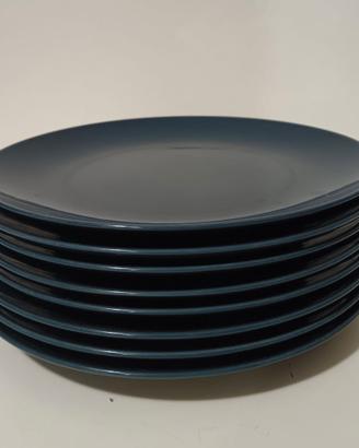 Set 8 piatti piani Ikea colore blue díametro 27cm