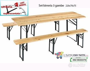 SET BIRRERIA TAVOLO PANCHE LEGNO SAGRE FESTE PARCO