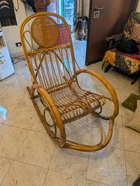 poltrona vintage in vimini/rattan  particolare 
