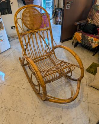 poltrona vintage in vimini/rattan  particolare 