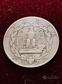 Regno d’Italia V.E.III – 2 Lire Impero 1936 Rara