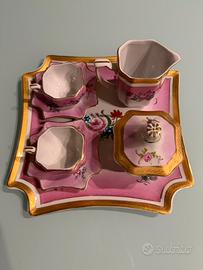 Set Porcellana Decorativa Rosa e Oro stile Limoges