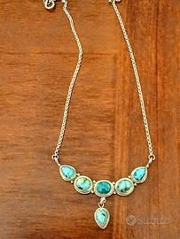 COLLANA IN ARGENTO 925 E TURCHESI