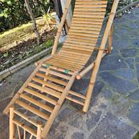 Tavolo bambù 80x80 più sdraio bambù  reclinabile