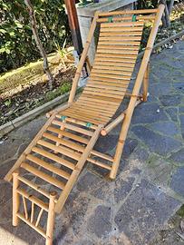 Tavolo bambù 80x80 più sdraio bambù  reclinabile