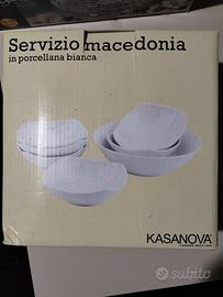 Servizio macedonia in porcellana bianca 