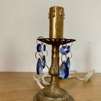 Lampada da tavolo abat-jour vintage ottone e blu