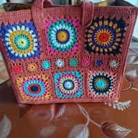 Borsa Granny realizzata a mano in cotone 