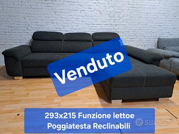 Divano con Penisola  Funzione letto  Poggiatesta