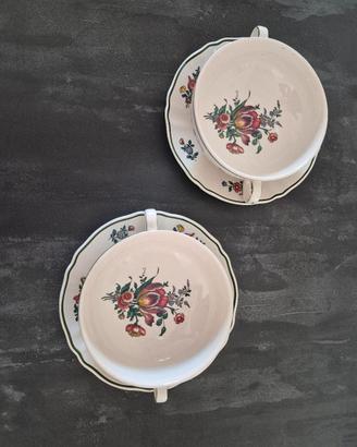2 tazze da brodo "consommé " pregiate