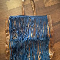 Borsa pelle con frange bKini mi.ma nuova
