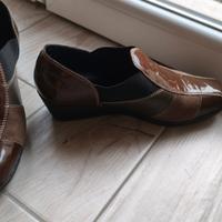 Scarpe pelle e vernice marroni