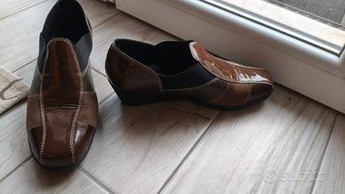 Scarpe pelle e vernice marroni