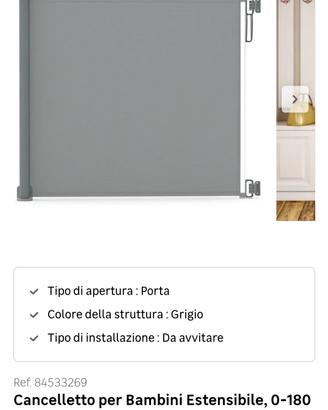 Cancelletto scale per la sicurezza bambini