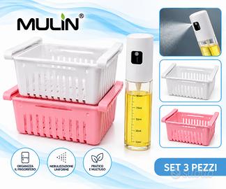 Set Organizzazione Cucina Mulin – 2 Cestini Pieghe