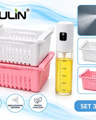 Set Organizzazione Cucina Mulin – 2 Cestini Pieghe