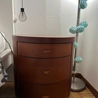 mobiletto tondo in ciliegio 3 cassetti