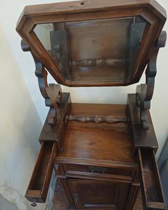 Specchiera da toilette antica in legno 