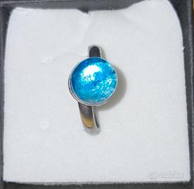 Anello con vetro di Murano blu — elegante, come nu
