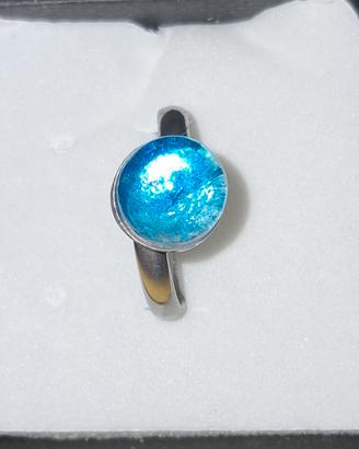 Anello con vetro di Murano blu — elegante, come nu