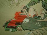 Antico dipinto giapponese (scroll) samurai 1960 ca