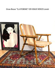 🇮🇹 1960 sedia bamboo pieghevole anni 60