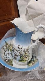 Brocca e catino in ceramica