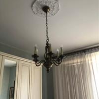 Lampadario a sospensione in metallo bronzato