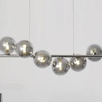 Lampadario a Sospensione argento con sfere fume